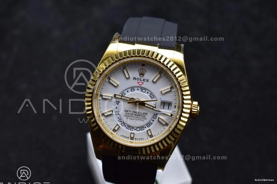 White Dial YG Weight) Oysterflex Strap ZF Edition Best 336238 1:1 Functional A23J Sky-Dweller 1100 on (Gain 0513